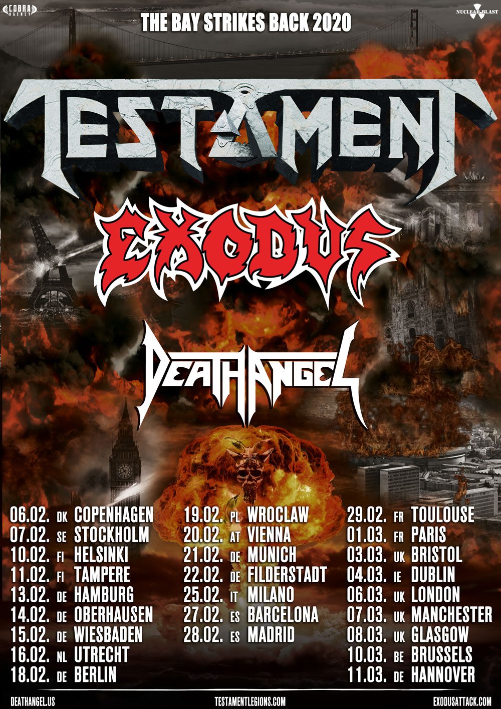 TESTAMENT, EXODUS, And DEATH ANGEL's The Bay Strikes Back Tour 